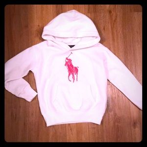 Ralph Lauren White Hoodie Pink Logo M8-10